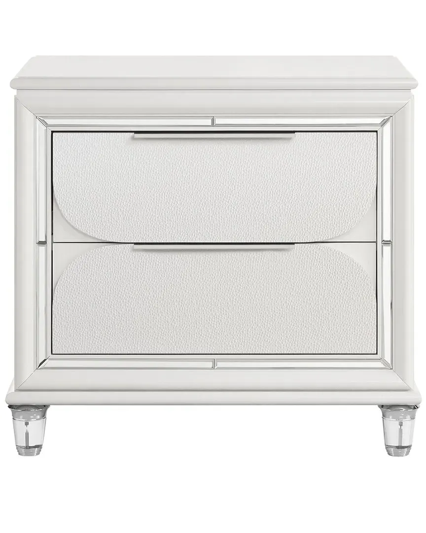 Tarian Nightstand with Storage - Pearl White, Wood