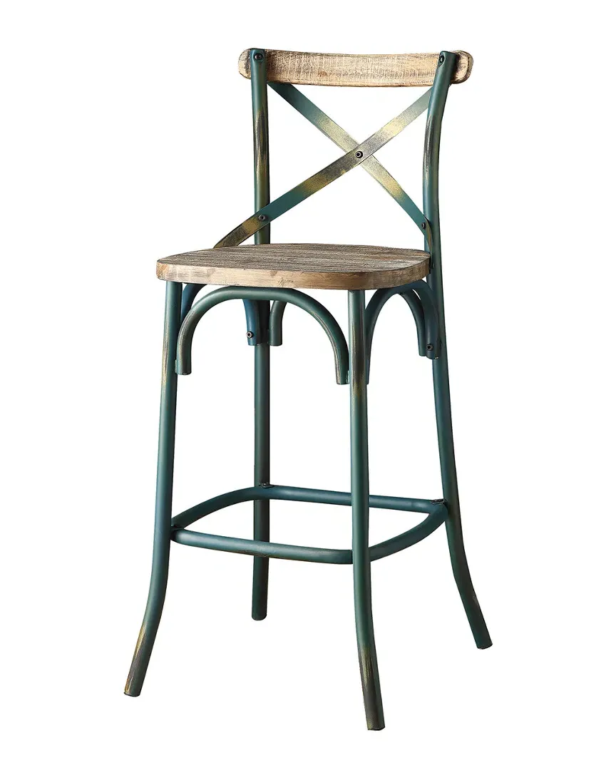 Zaire Bar Chair - Antique Turquoise, Reclaimed Wood image
