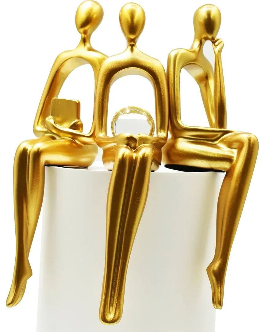3pc Shelf Sitters Sculptures - Gold, Resin