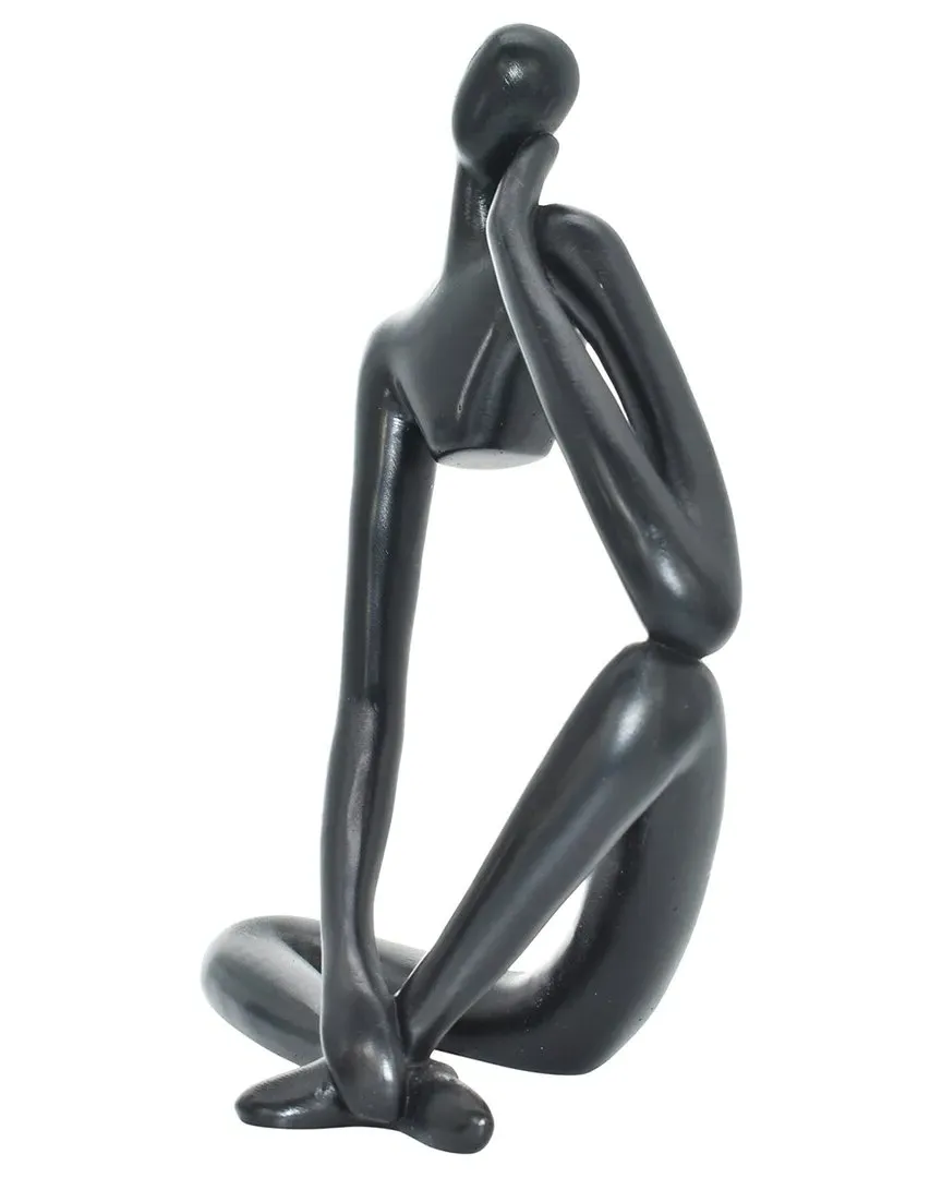 Thinking Man Sculpture - Black, Resin image