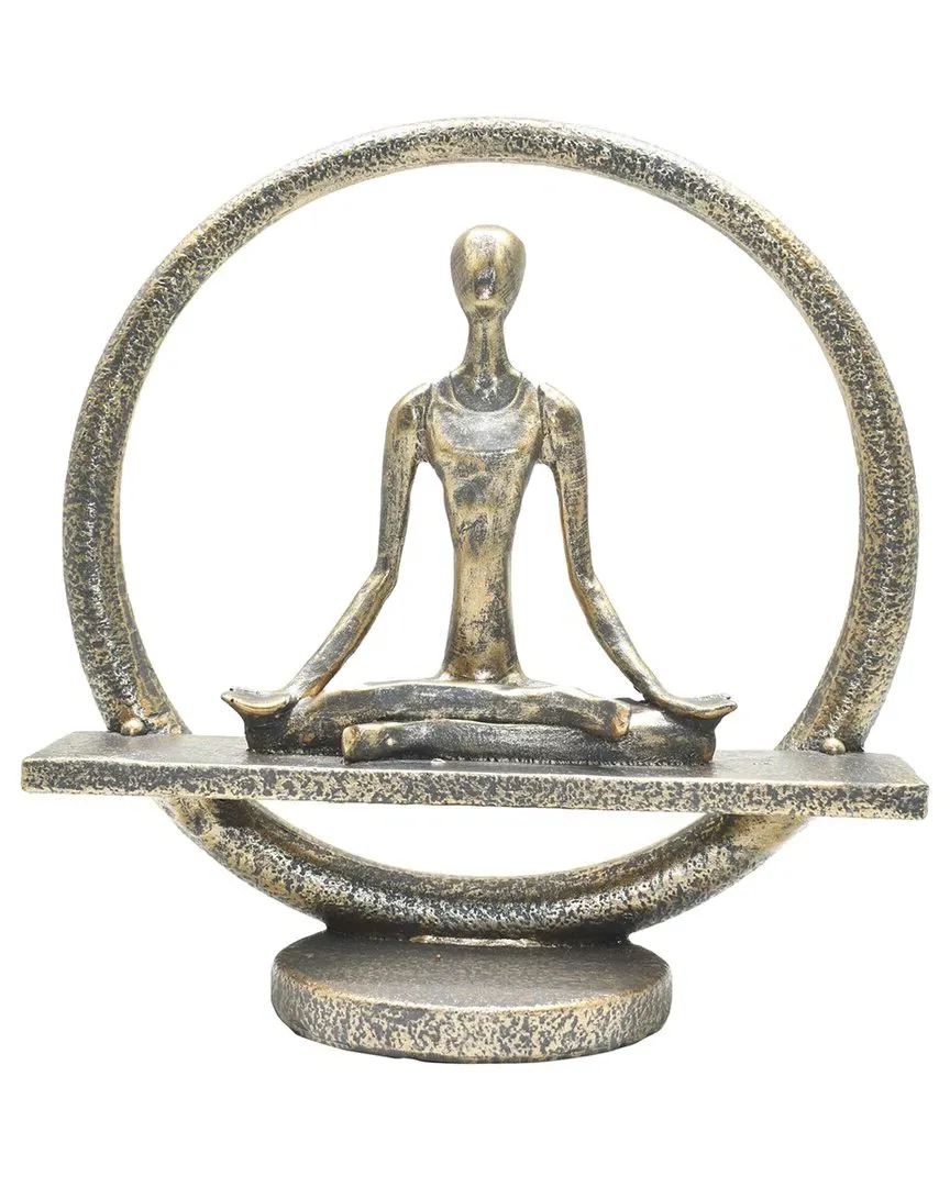 Yoga Meditation Circle Sculpture - Pewter, Resin