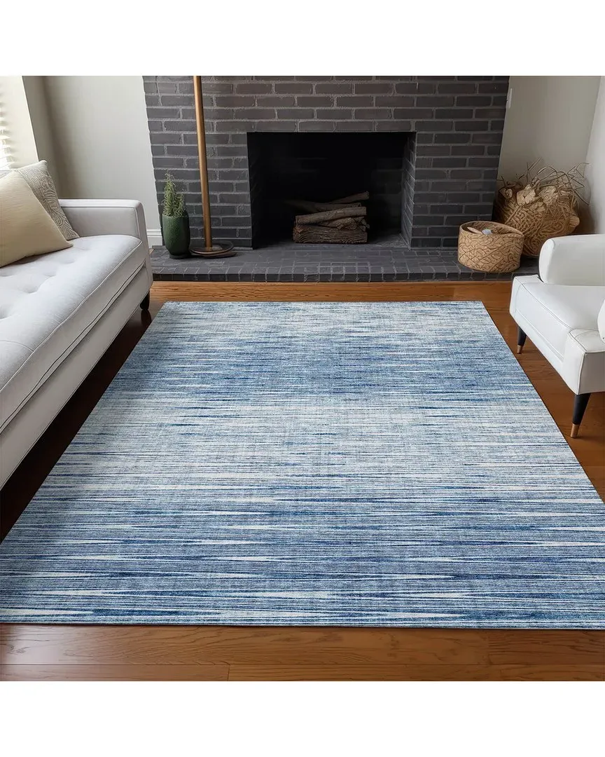Washable Area Rug - Blue, Polyester