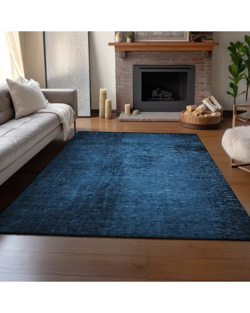 Washable Area Rug - Blue, Polyester