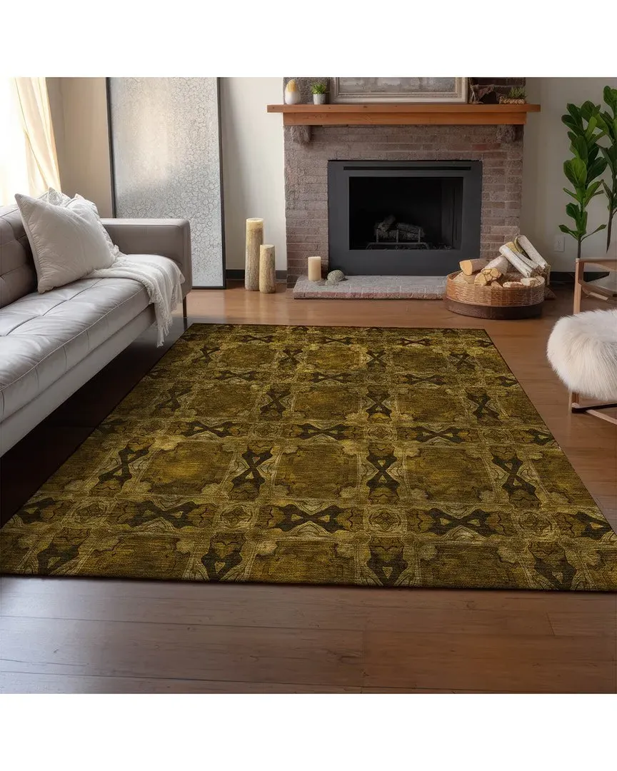 Washable Area Rug - Brown, Polyester