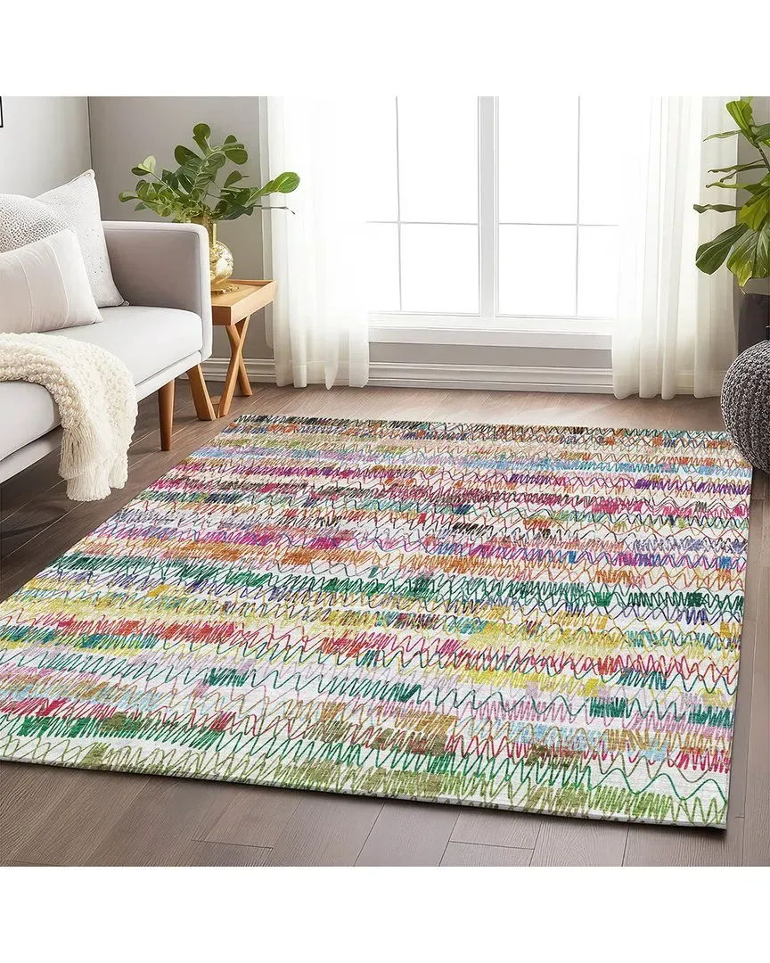 Washable Area Rug - Green, Polyester