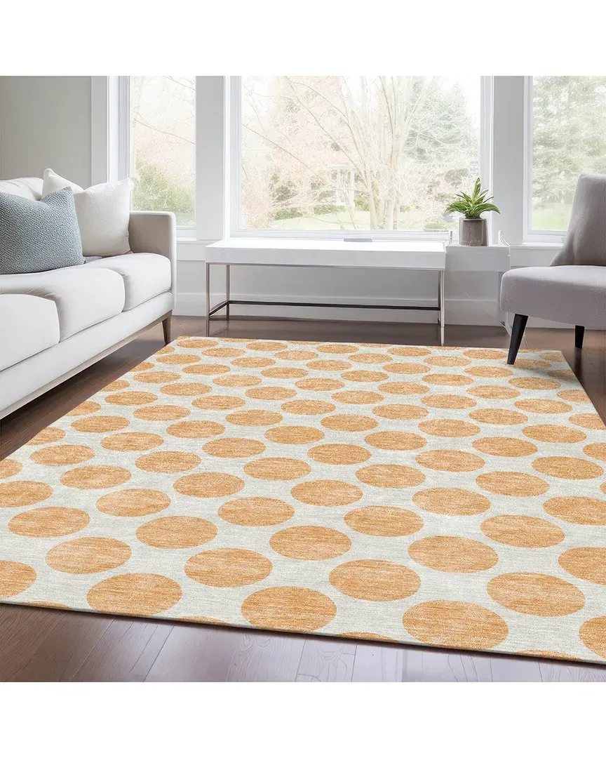 Washable Area Rug - Orange, Polyester