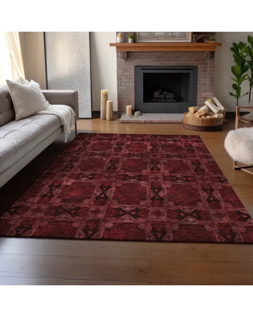 Washable Area Rug - Red, Polyester image