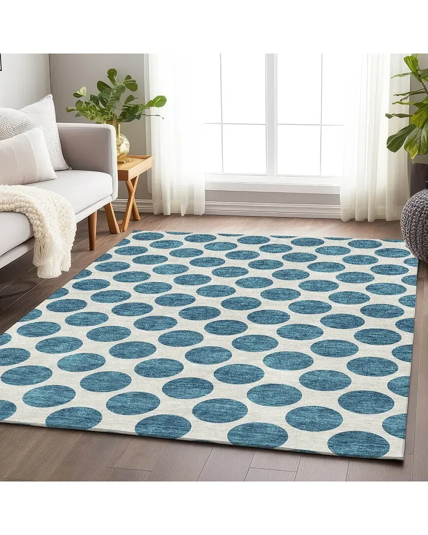 Washable Area Rug - Teal, Polyester