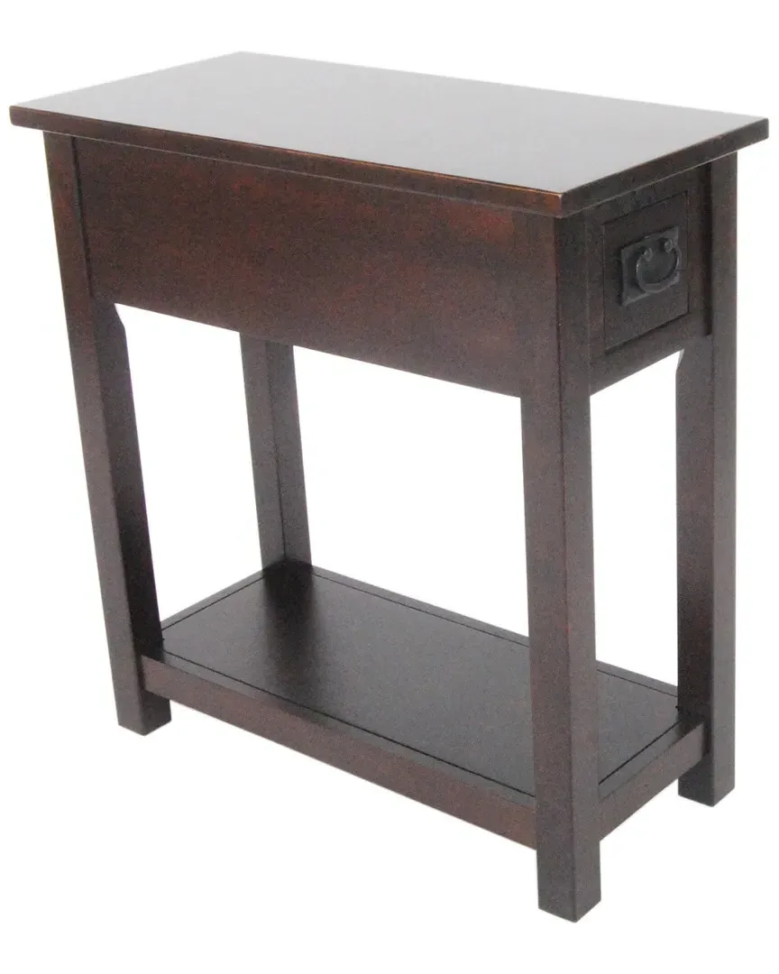 Alaterre Mission Chairside Table with Drawer - Espresso image