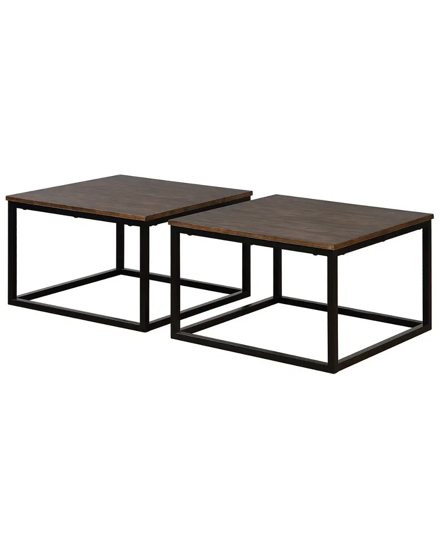 Arcadia Rectangle Coffee Tables Set of 2 - Antiqued Mocha, Acacia