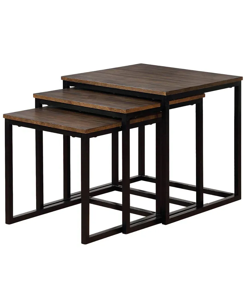 Arcadia Square Nesting End Tables - Antiqued Mocha, Acacia