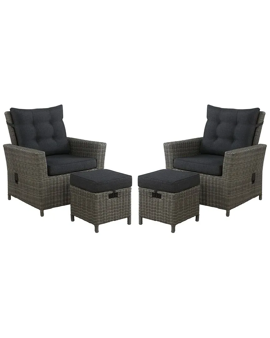 Asti 4-Piece Outdoor Seating Set - Dark Grey, Wicker