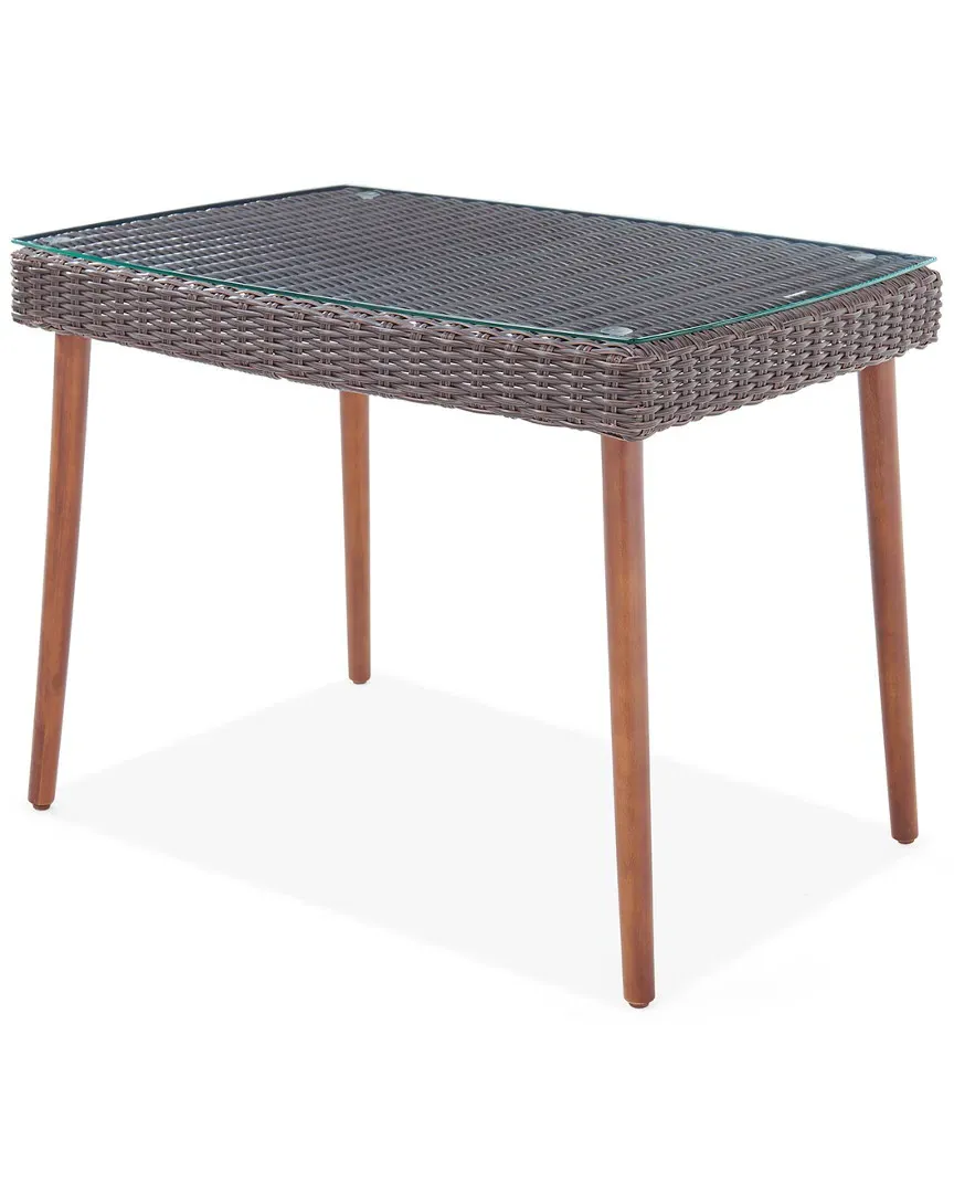 Athens All-Weather Wicker Outdoor Cocktail Table - Brown