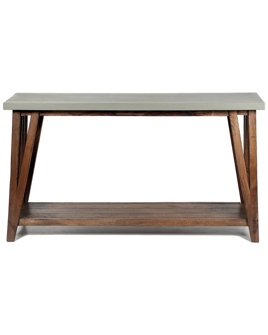 Brookside Console Table with Shelf - Mango Wood, Concrete