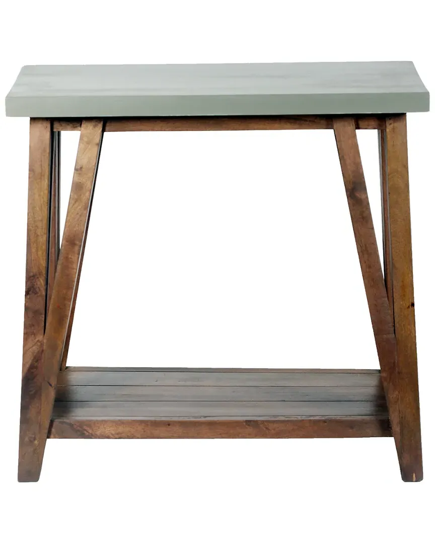 Brookside Console Table with Shelf - Mango Wood, Concrete