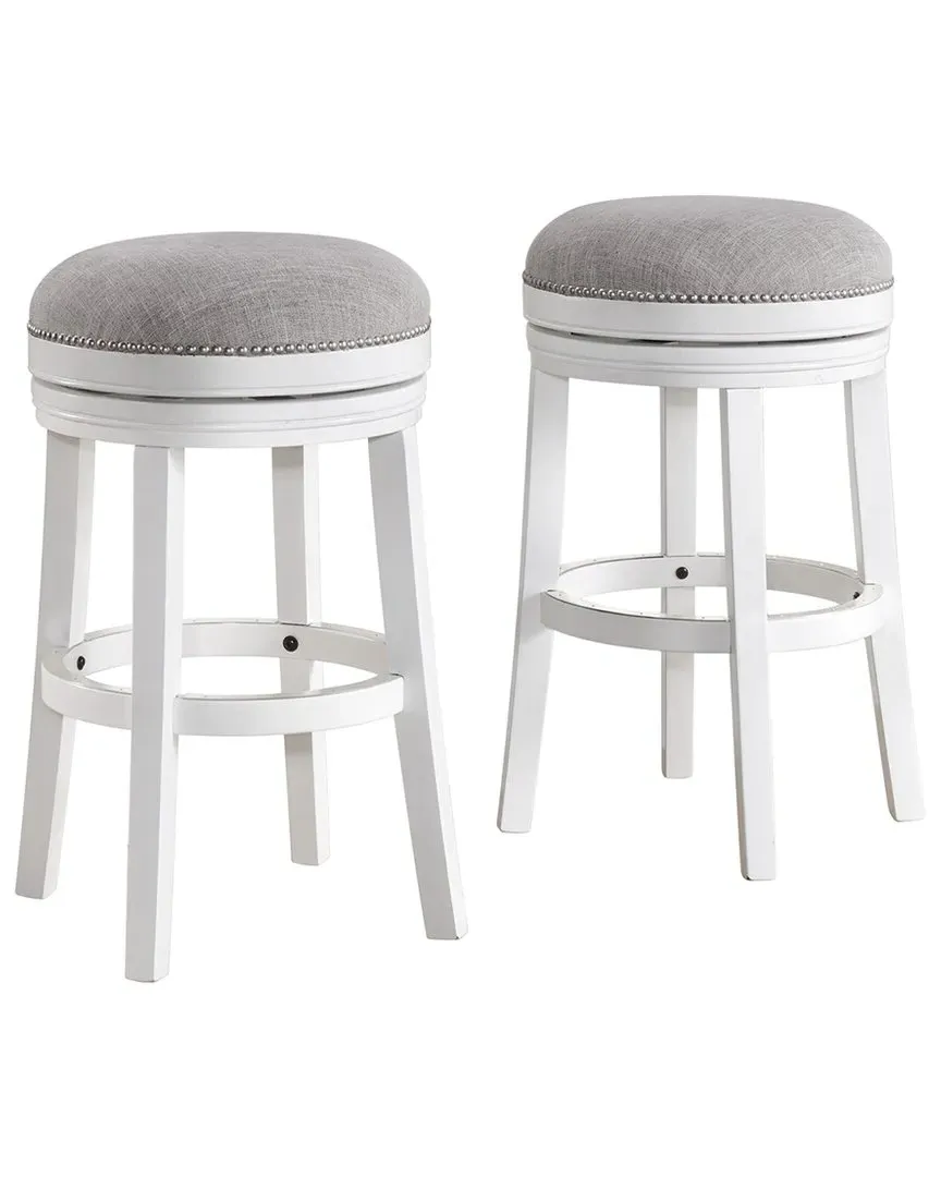 Clara Set of 2 Swivel Bar Height Stools - White image