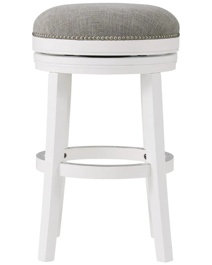 Clara Swivel Bar Height Stool - White, Rubberwood image