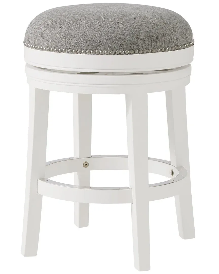 Clara Swivel Counter Height Stool - White, Rubberwood