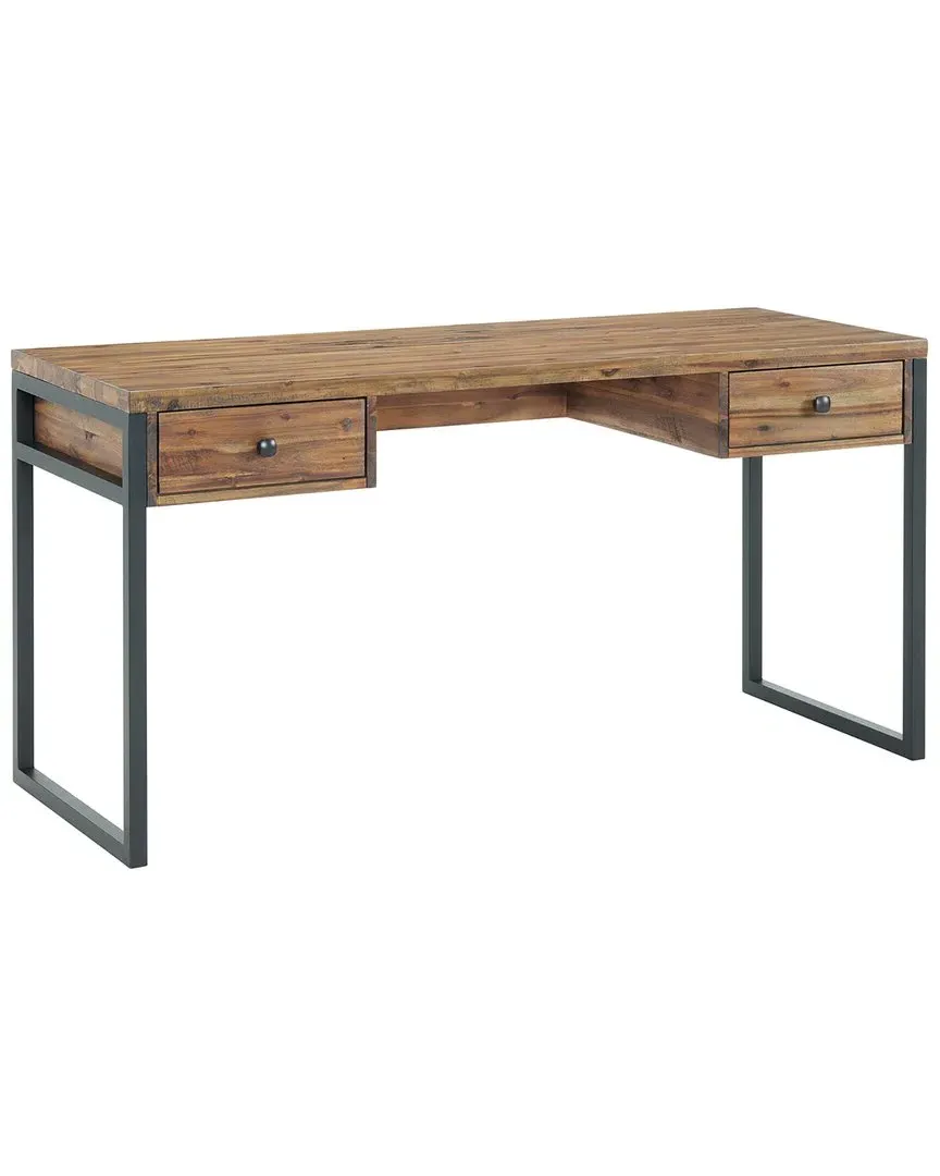 Claremont 60in Desk with Drawers - Rustic Wood