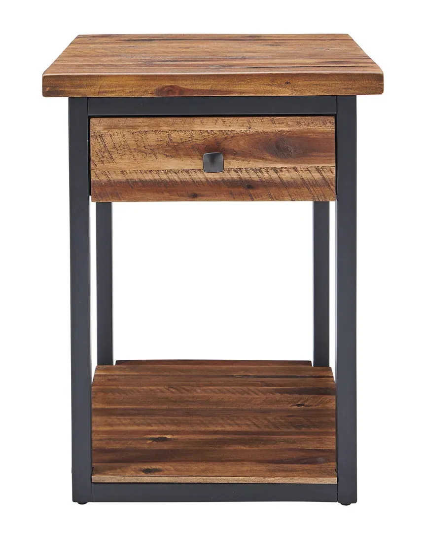 Claremont End Table with Drawer - Rustic Wood