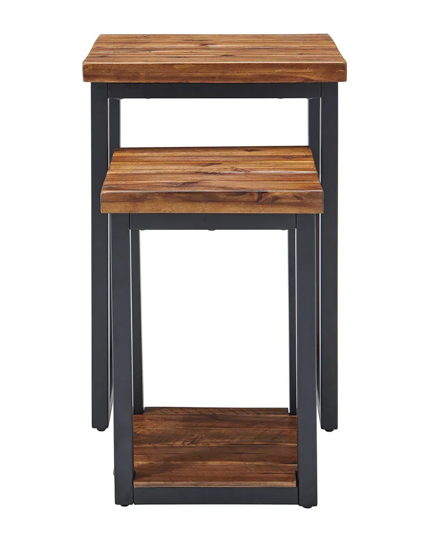 Claremont Nesting End Tables Set - Rustic Wood