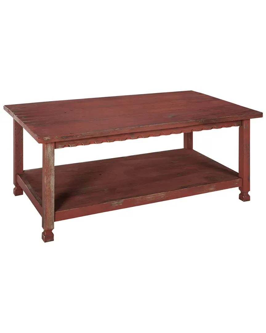 Country Cottage Coffee Table with Storage - Red