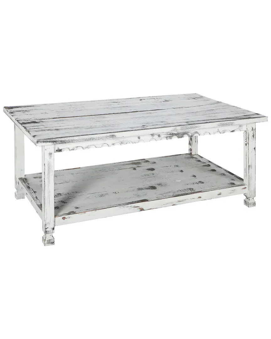 Country Cottage Coffee Table with Storage - White
