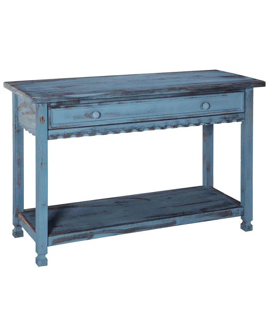 Country Cottage Media Console Table - Blue