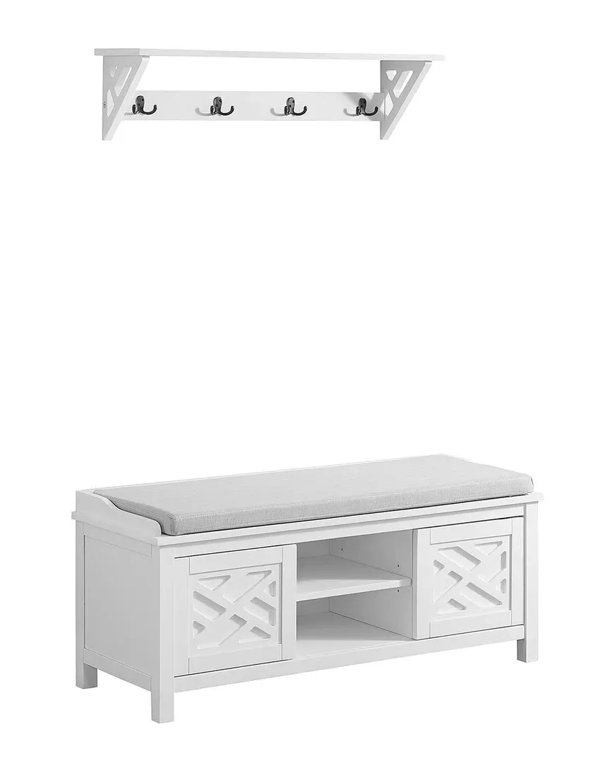 Coventry Coat Hook with Storage Bench Hall Tree Set - Pine image