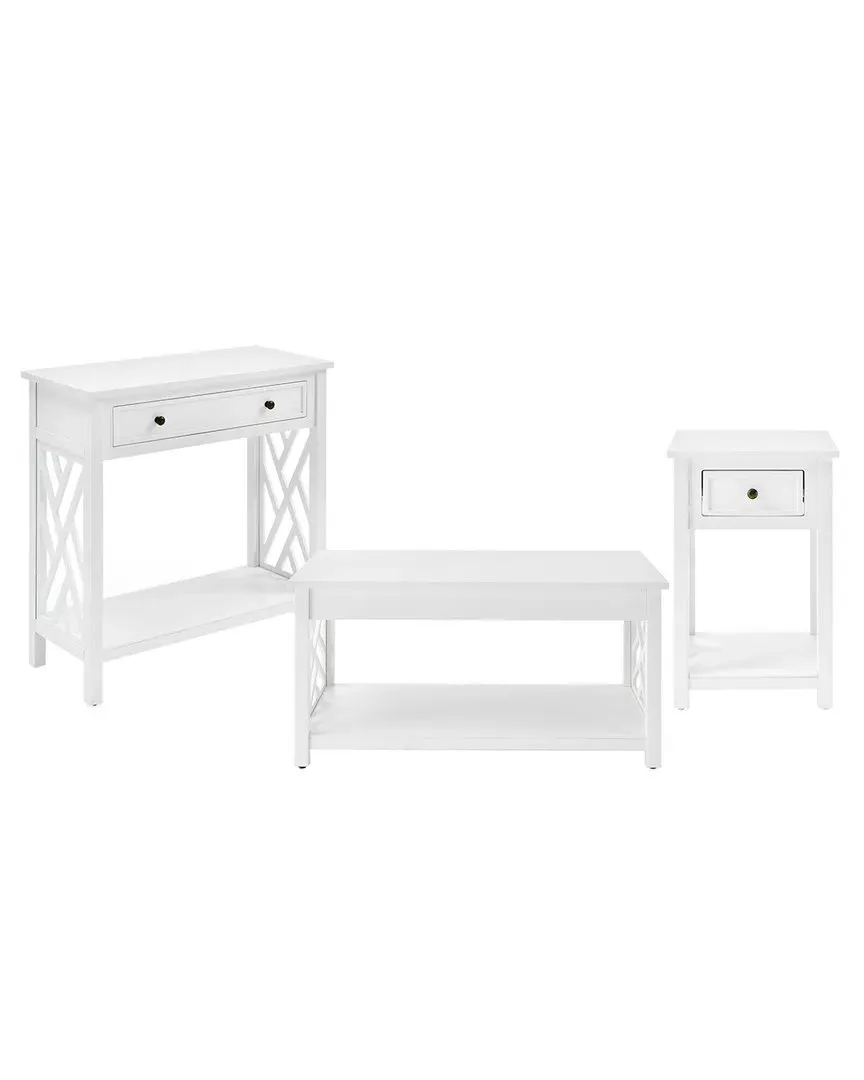 Coventry Coffee Table, End Table & Console Table Set - White