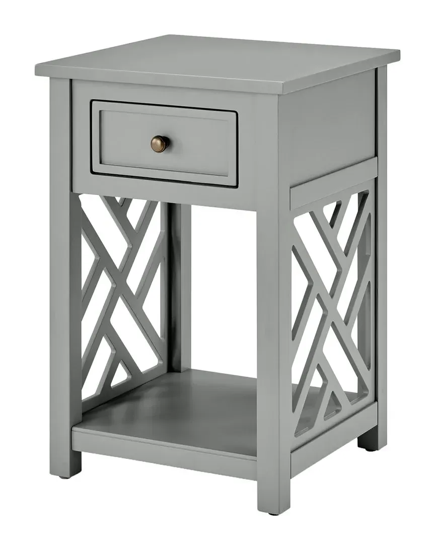 Coventry Square End Table with Drawer & Shelf - Grey, Wood image