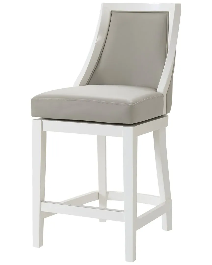 Ellie Counter Height Stool with Swivel - White, Rubberwood