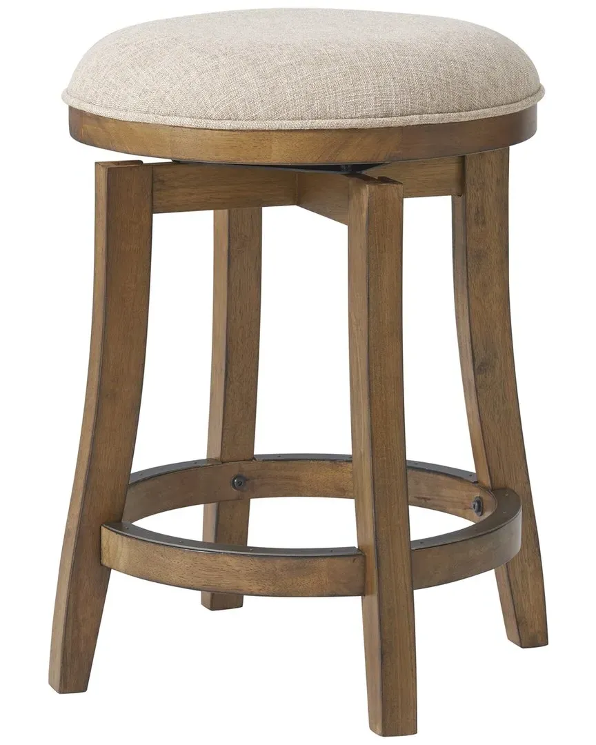 Ellie Round Counter Height Stool with Swivel - Brown, Rubberwood image