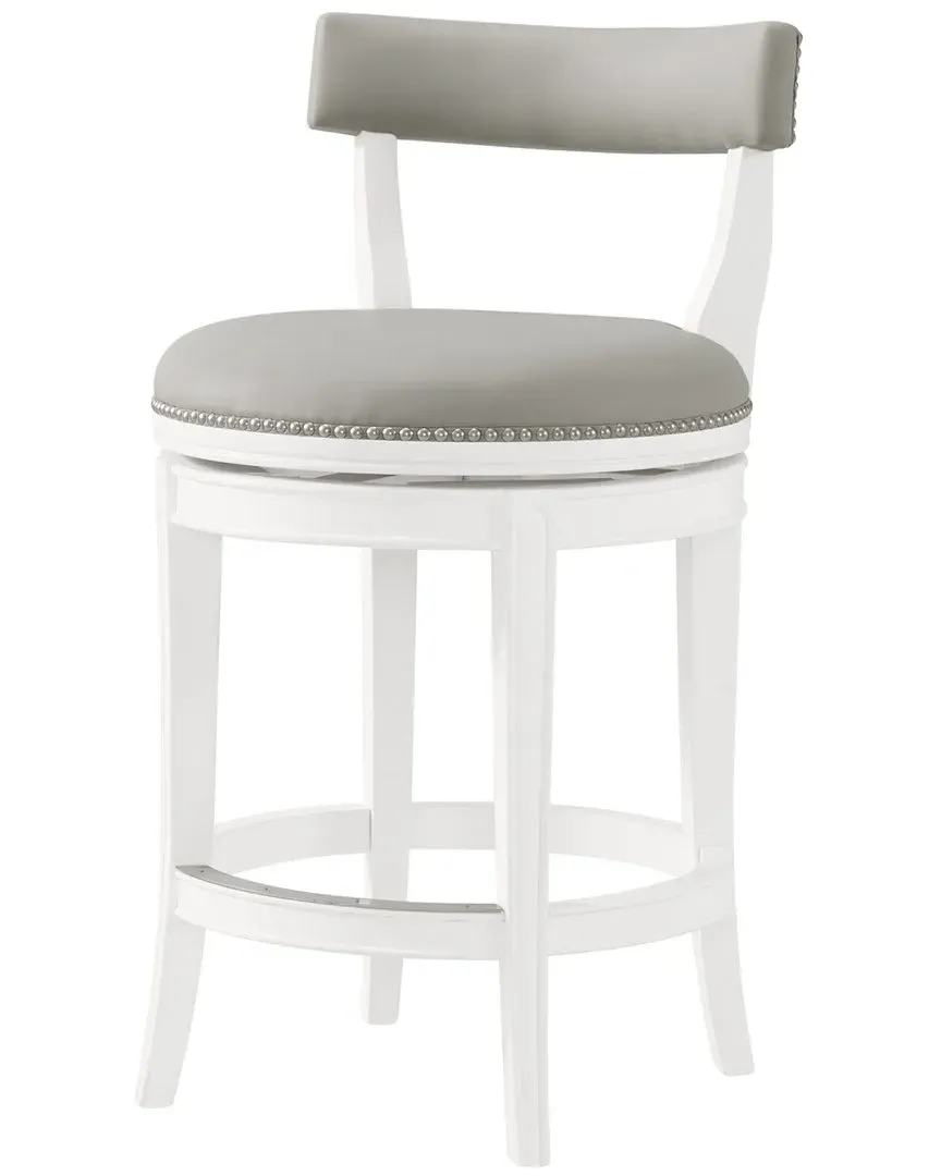 Hanover Swivel Counter Height Bar Stool - White, Rubberwood