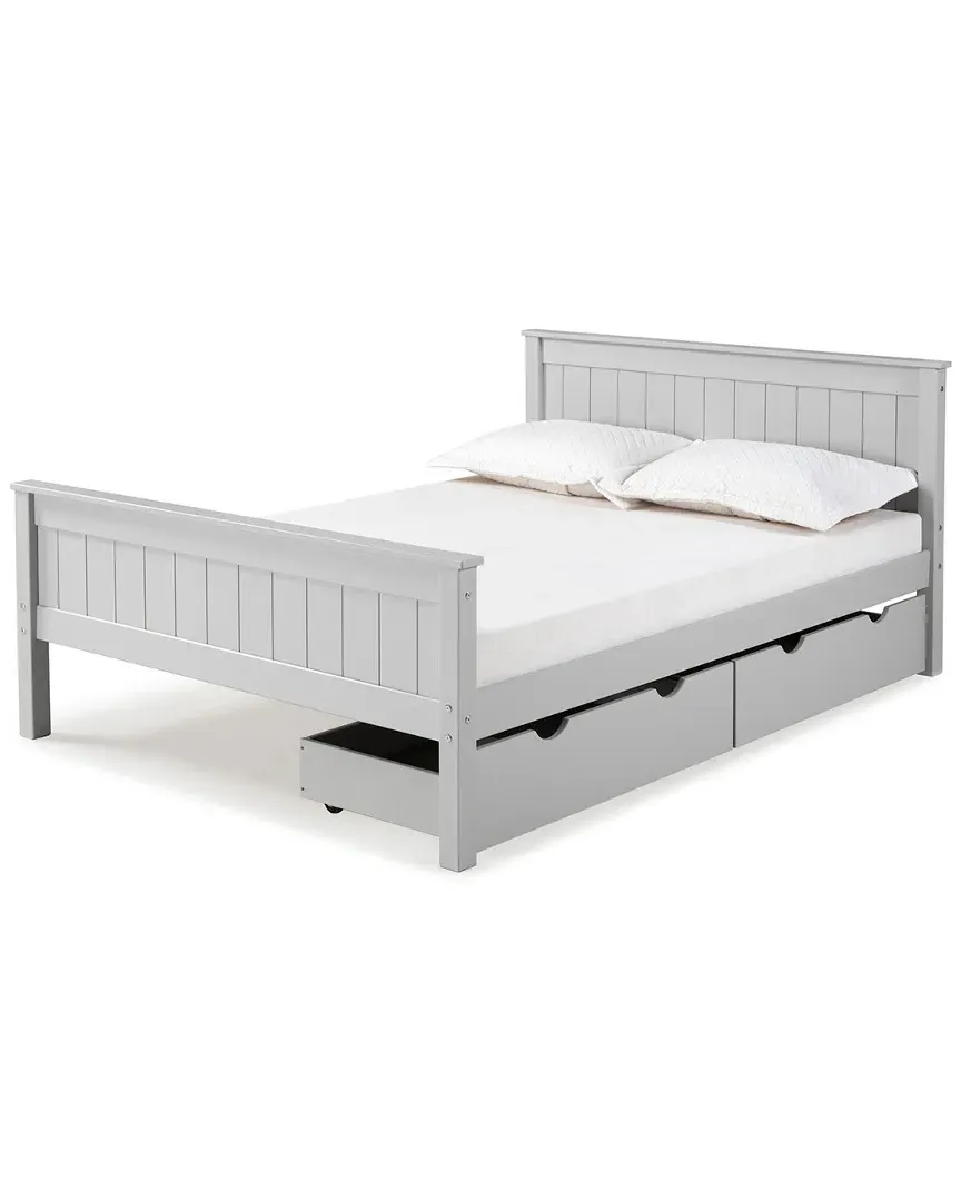 Harmony Full Platform Bed with Storage - Dove Grey, Pine