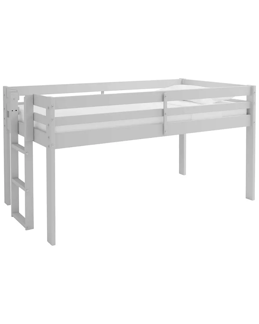 Jasper Twin Junior Loft Bed with Storage - Grey, Pine image