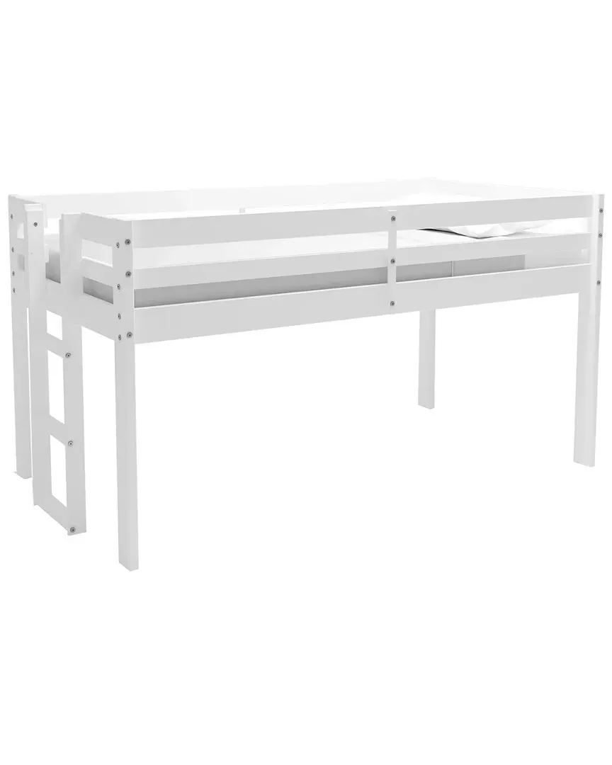 Jasper Twin Junior Loft Bed with Storage - White, Pine