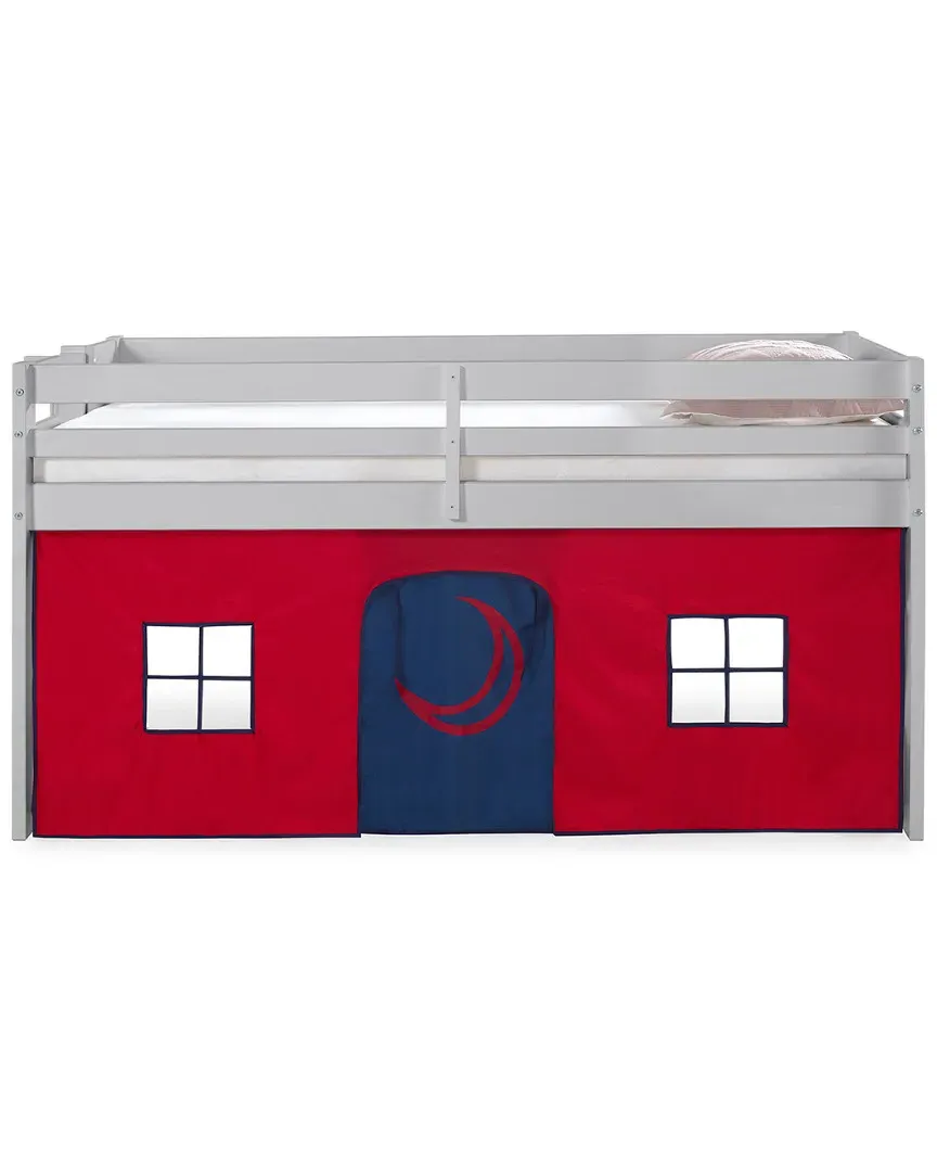 Jasper Twin Junior Loft Bed with Tent - Grey, Pine
