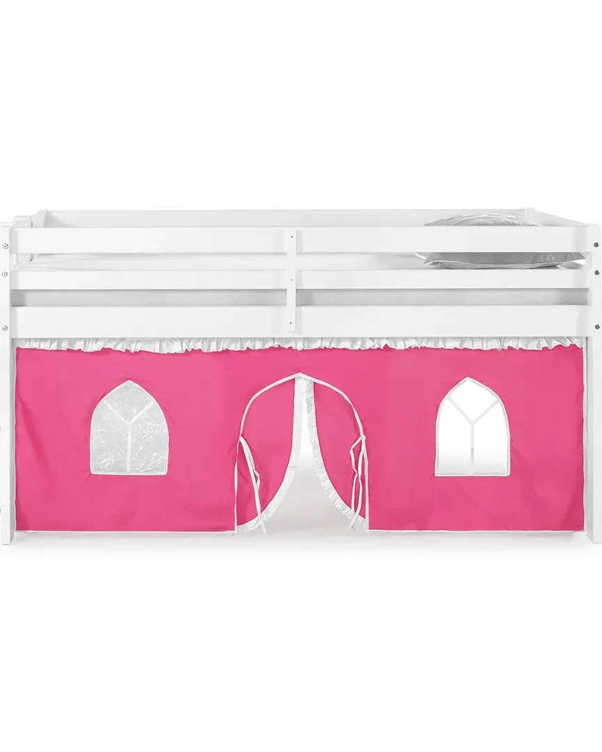Jasper Twin Junior Loft Bed with Tent - White, Pine
