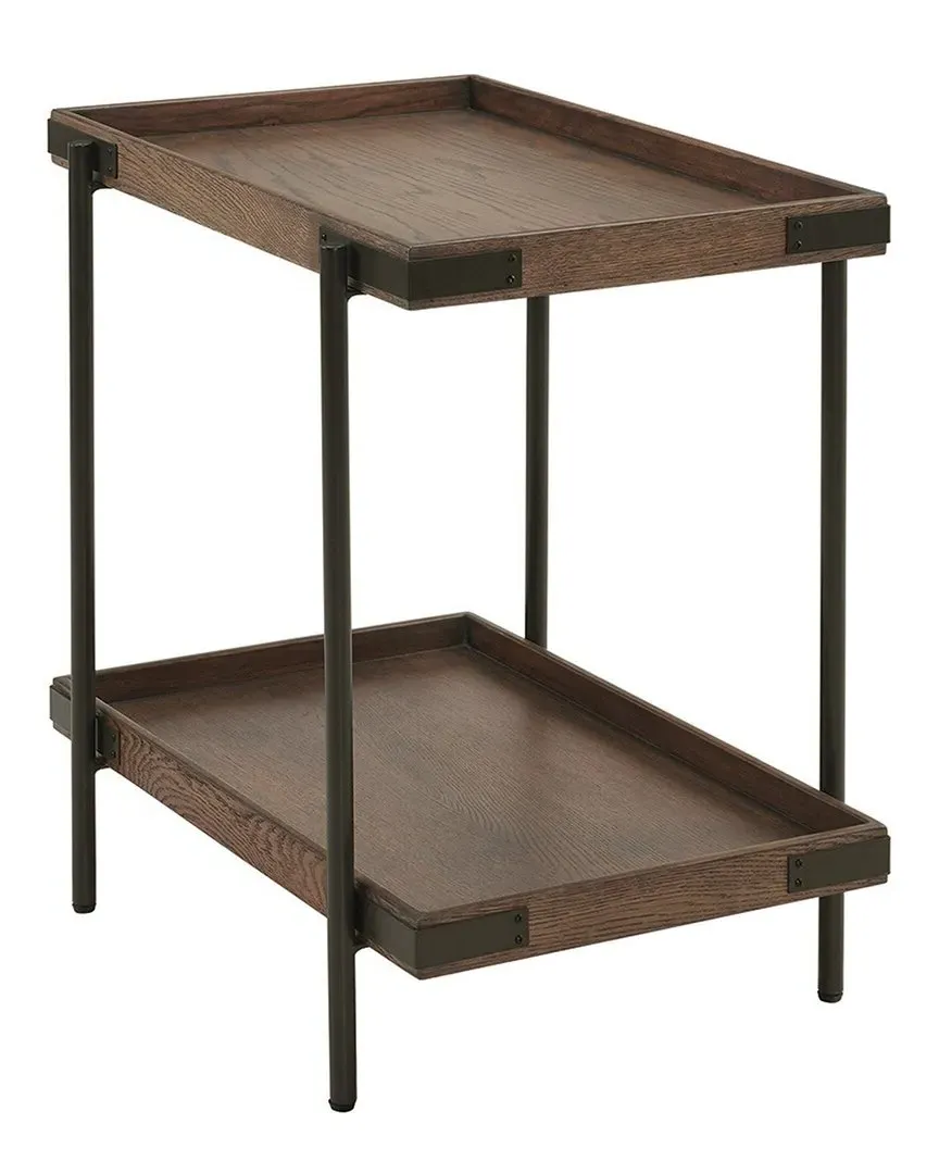 Kyra 27In Side Table with Shelf - Oak, Metal image