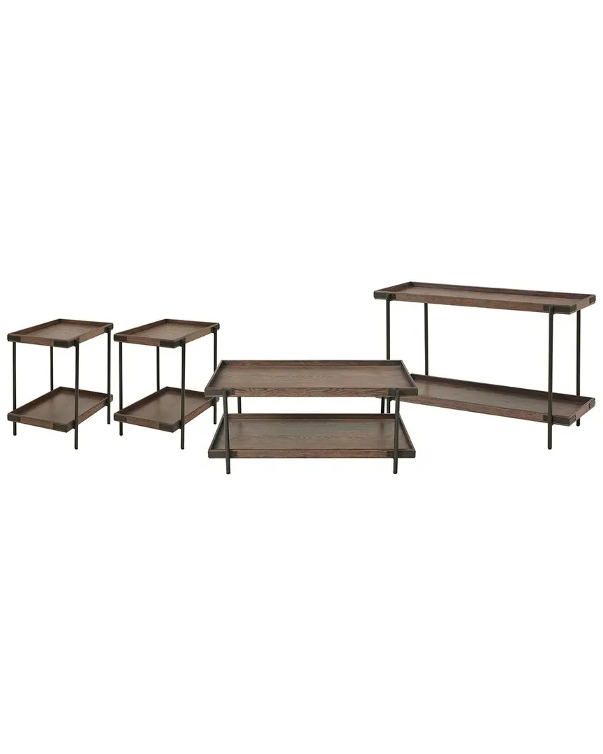 Kyra 4-Piece Living Room Set - Rustic Brown, Oak