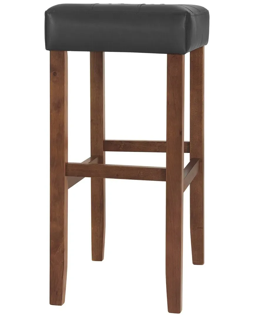 Madison Backless Bar Height Stool - Walnut, Rubberwood