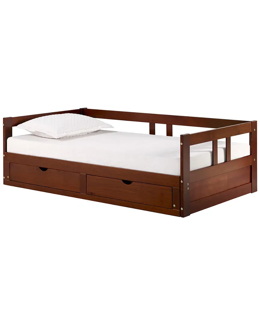 Melody Twin to King Extendable Day Bed with Storage - Chestnut image