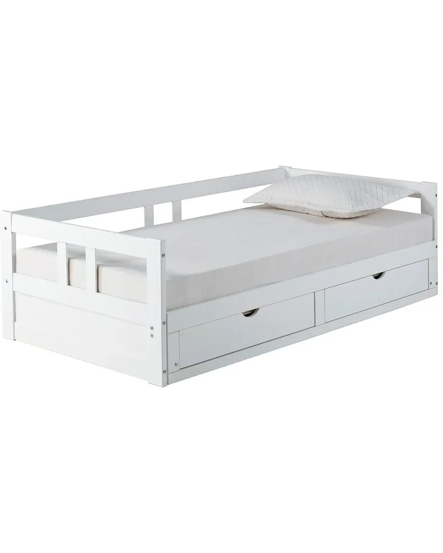 Melody Twin to King Extendable Day Bed with Storage - White