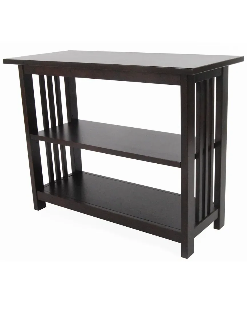 Mission Under Window Bookshelf - Espresso, Hardwood