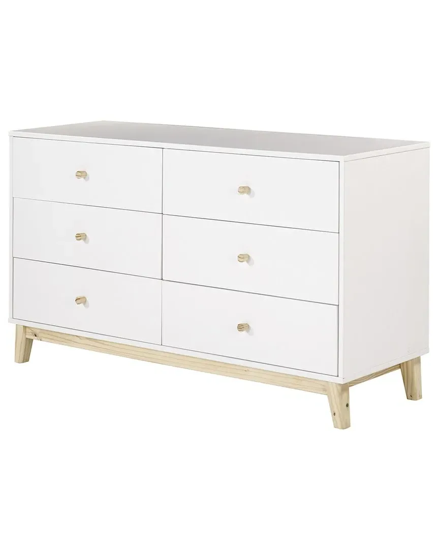 Mod 60in 6-Drawer Double Dresser - White, Pine image