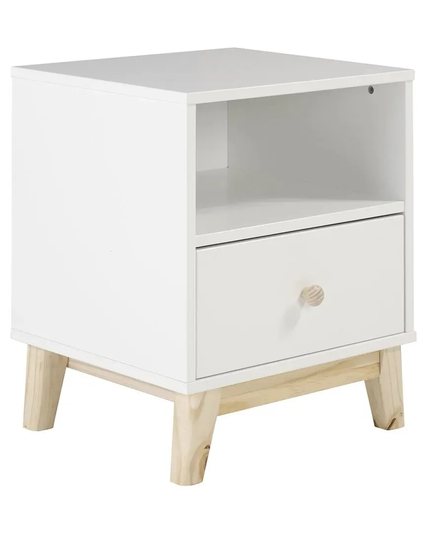 Mod Nightstand with Drawer - White, Pine image