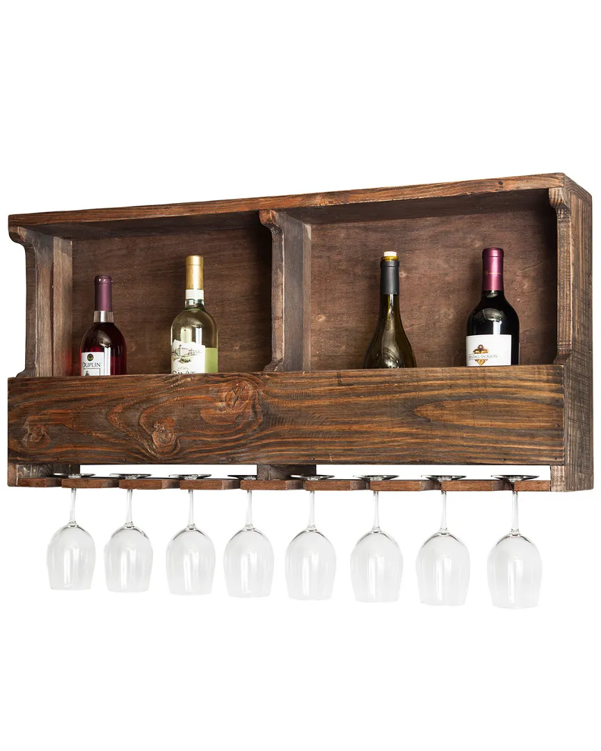 Modesto Wine Rack with Shelf - Reclaimed Wood image