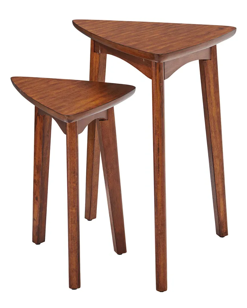 Monterey Triangular Nesting End Tables - Warm Chestnut image