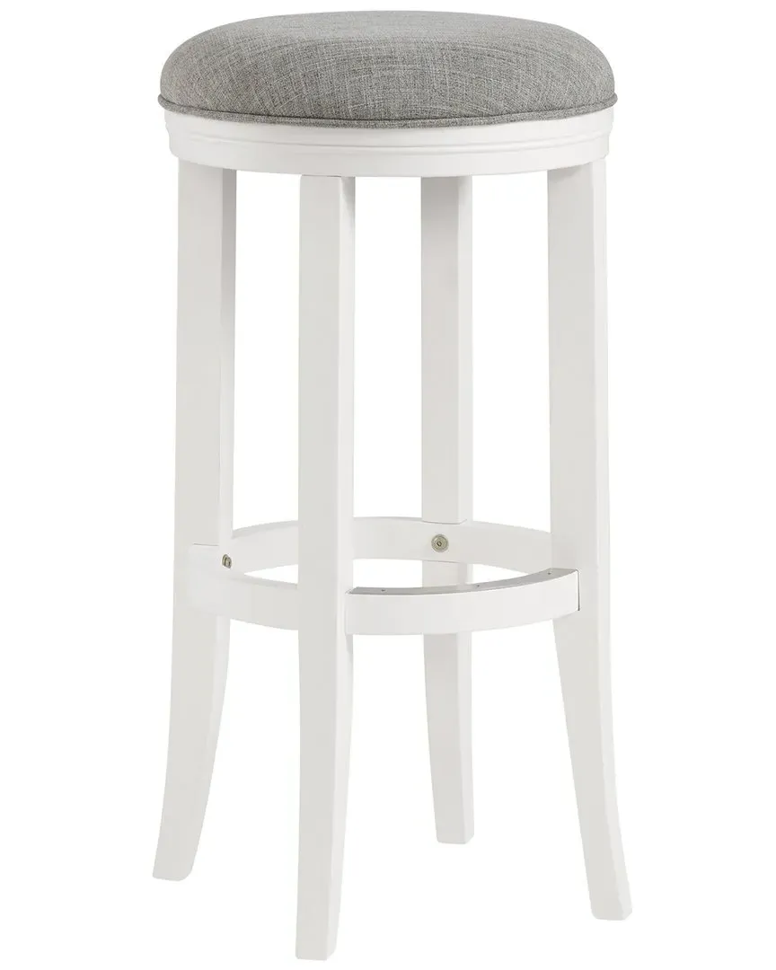 Natick Bar Height Stool - White, Rubberwood image